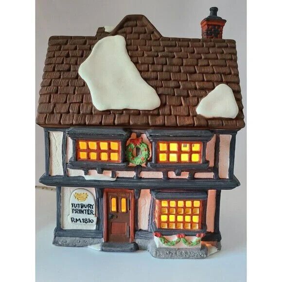 Dept 56 Dickens Village Turbury Printer 5586-9 Retired w/Box & Sleeve - Picture 2 of 15